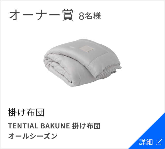 オーナー賞 8名様 掛け布団 TENTIAL BAKUNE 掛け布団 オールシーズン